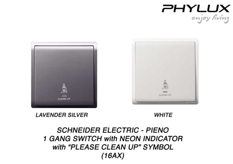 Schneider Electric - PIENO - Hotel Series: Switch with Neon Indicator with "Do Not Disturb/Privacy" Symbol (16AX / 1gang) - ebuy.com.sg