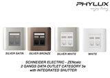Schneider Electric - ZENcelo - Data Outlet Category 5e with Integrated Shutter (2GANGS) - ebuy.com.sg