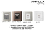Schneider Electric - ZENcelo - Data Outlet Category 6 with Integrated Shutter (1GANG) - ebuy.com.sg