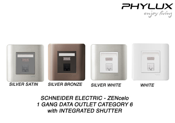 Schneider Electric - ZENcelo - Data Outlet Category 6 with Integrated Shutter (1GANG) - ebuy.com.sg
