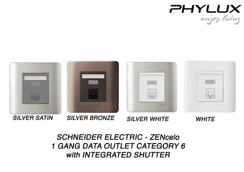 Schneider Electric - ZENcelo - Data Outlet Category 6 with Integrated Shutter (1GANG) - ebuy.com.sg