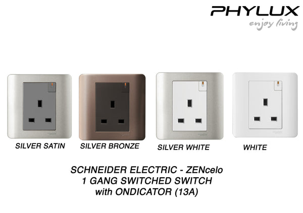 Schneider Electric - ZENcelo - Switched Socket with Ondicator (13A / 1 GANG) - ebuy.com.sg