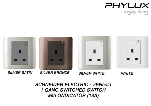 Schneider Electric - ZENcelo - Switched Socket with Ondicator (13A / 1 GANG) - ebuy.com.sg