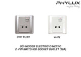 Schneider Electric - NEO (C-Metro) - 2 Pins Switched Socket Outlet (10A) - ebuy.com.sg