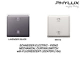 Schneider Electric - PIENO - Mechanical Curtain Switch with Fluorescent Locator (10A) - ebuy.com.sg