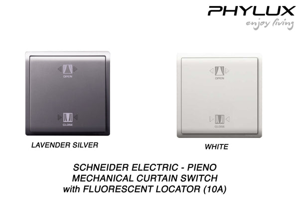 Schneider Electric - PIENO - Mechanical Curtain Switch with Fluorescent Locator (10A) - ebuy.com.sg