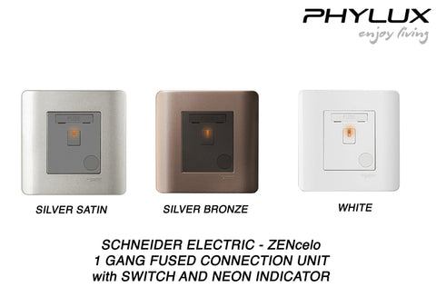 Schneider Electric - ZENcelo - Fused Connection Unit with Switch and Neon Indicator (1GANG) - ebuy.com.sg