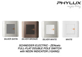 Schneider Electric - ZENcelo - Full-Flat Double Pole Switch with Neon Indicator (20A / 1GANG) - ebuy.com.sg
