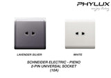 Schneider Electric - PIENO - 2-Pin Universal Socket (10A / 250V / 1GANG) - ebuy.com.sg