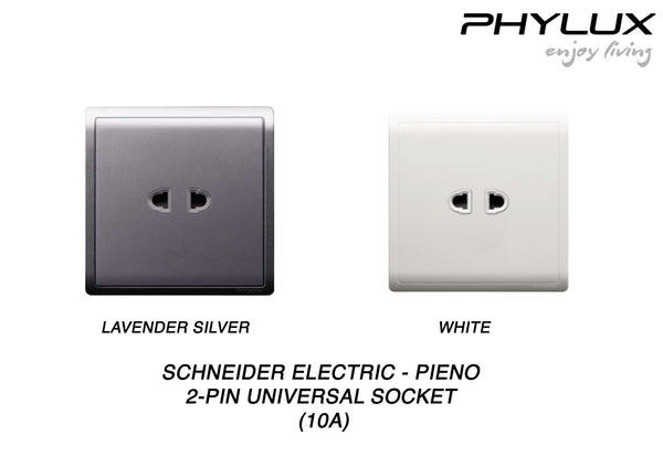 Schneider Electric - PIENO - 2-Pin Universal Socket (10A / 250V / 1GANG) - ebuy.com.sg