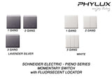 Schneider Electric - PIENO - Momentary Switches with Fluorescent Locator (10A) - ebuy.com.sg