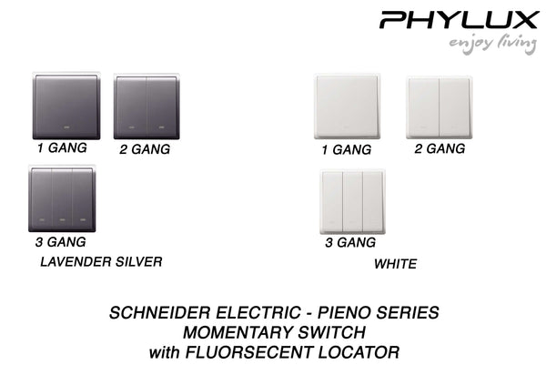 Schneider Electric - PIENO - Momentary Switches with Fluorescent Locator (10A) - ebuy.com.sg