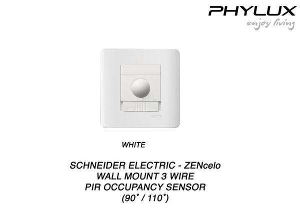 Schneider Electric - ZENcelo - PIR Wall-Mount Sensor (90˚ / 110˚) - ebuy.com.sg