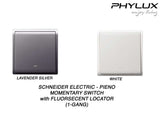 Schneider Electric - PIENO - Momentary Switches with Fluorescent Locator (10A) - ebuy.com.sg