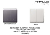Schneider Electric - PIENO - 1 Way Switches with Fluorescent Locator (16AX) (10AX-4GANGS only) - ebuy.com.sg