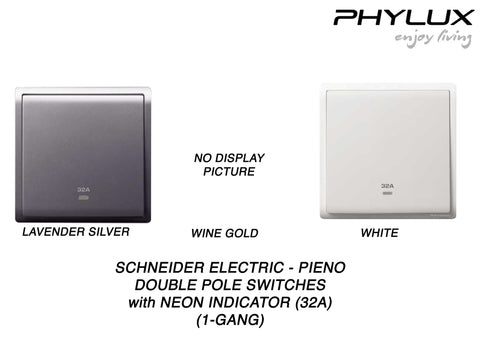 Schneider Electric - PIENO - Double Pole Switches with Neon Indicator (32A) - ebuy.com.sg