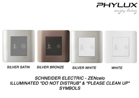 Schneider Electric - ZENcelo - Hotel Series: lluminated "Do Not Disturb" & "Please Clean Up" Symbols - ebuy.com.sg