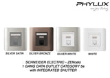 Schneider Electric - ZENcelo - Data Outlet Category 5e with Integrated Shutter (1GANG) - ebuy.com.sg