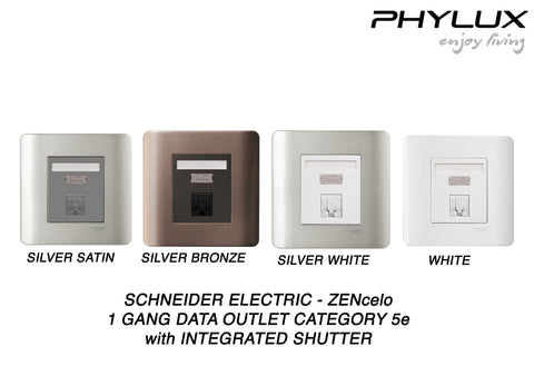 Schneider Electric - ZENcelo - Data Outlet Category 5e with Integrated Shutter (1GANG) - ebuy.com.sg