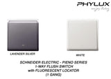 Schneider Electric - PIENO - 1 Way Switches with Fluorescent Locator (16AX) (10AX-4GANGS only) - ebuy.com.sg