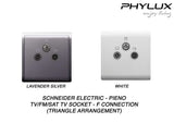 Schneider Electric - PIENO - TV/FM/SAT TV Socket (F Connection /Triangle Arrangement) - ebuy.com.sg