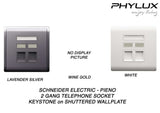 Schneider Electric - PIENO - Telephone Socket (2GANG) Keystone on Shuttered Wallplate - ebuy.com.sg