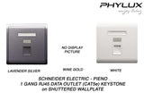 Schneider Electric - PIENO - Data Outlet (1GANG / RJ45 / Cat 5e) Keystone on Shuttered Wallplate - ebuy.com.sg