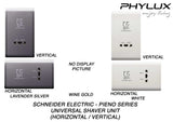 Schneider Electric - PIENO - Hotel Series: Universal Shaver Unit (Horizontal / Vertical) - ebuy.com.sg